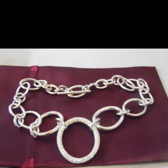 R. J. Graziano Silvertone Chain-Link Toggle Necklace 17" - Picture 3 of 6